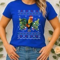 Rooster Lover Xmas Gift Ugly Rooster Christmas Great Gift Women's T-Shirt thumb 2