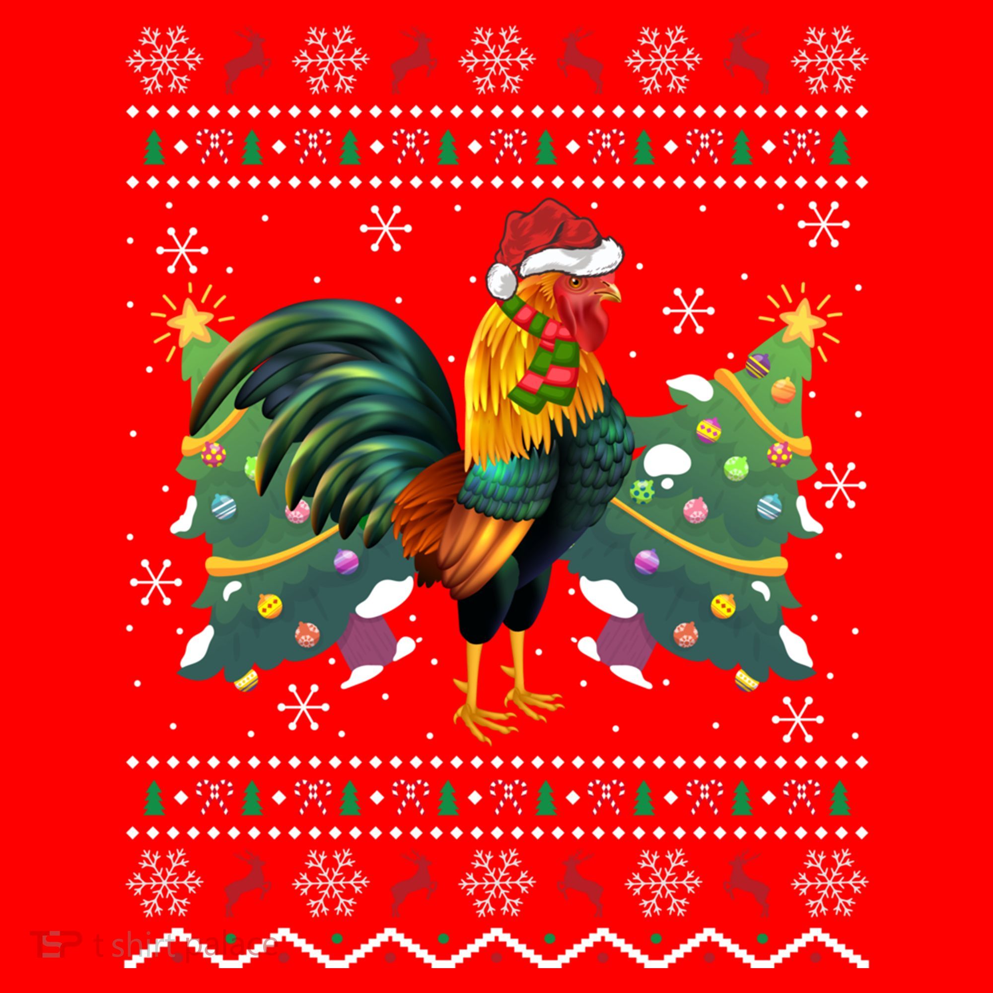 Rooster Lover Xmas Gift Ugly Rooster Christmas Great Gift Santa Hat