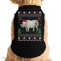 Rhinoceros Lover Xmas Gift Ugly Rhino Christmas Meaningful Gift Doggie Tank thumb 0