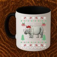 Rhinoceros Lover Xmas Gift Ugly Rhino Christmas Meaningful Gift Coffee Mug thumb 2