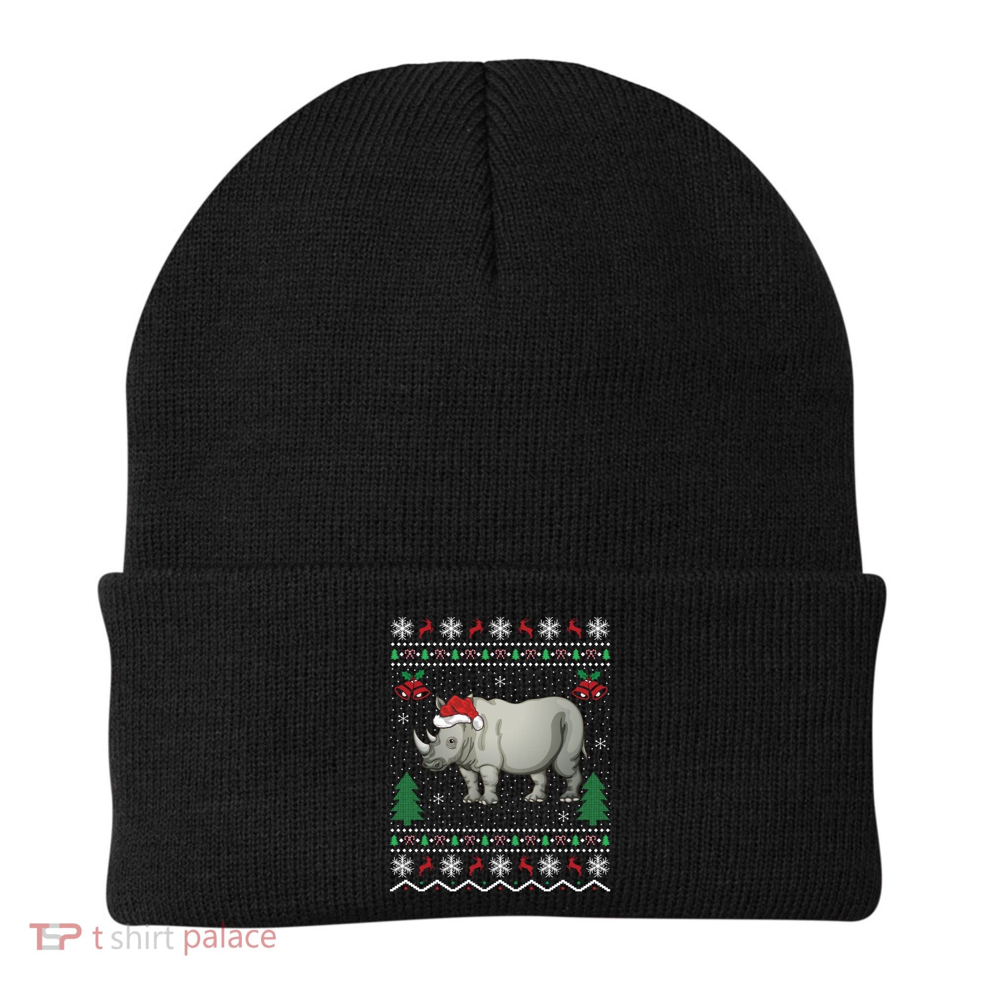 Rhinoceros Lover Xmas Gift Ugly Rhino Christmas Meaningful Gift Beanie