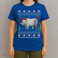Rhinoceros Lover Xmas Gift Ugly Rhino Christmas Meaningful Gift T-Shirt thumb 4