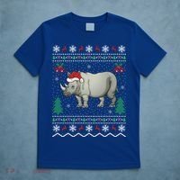 Rhinoceros Lover Xmas Gift Ugly Rhino Christmas Meaningful Gift T-Shirt thumb 5