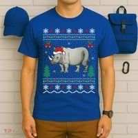 Rhinoceros Lover Xmas Gift Ugly Rhino Christmas Meaningful Gift T-Shirt thumb 6