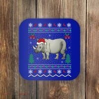 Rhinoceros Lover Xmas Gift Ugly Rhino Christmas Meaningful Gift Coaster thumb 0