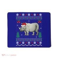 Rhinoceros Lover Xmas Gift Ugly Rhino Christmas Meaningful Gift Mousepad thumb 0