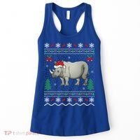 Rhinoceros Lover Xmas Gift Ugly Rhino Christmas Meaningful Gift Women's Tank Top thumb 0