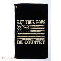 Retro Let Your Boy Be Country Golf Towel thumb 0