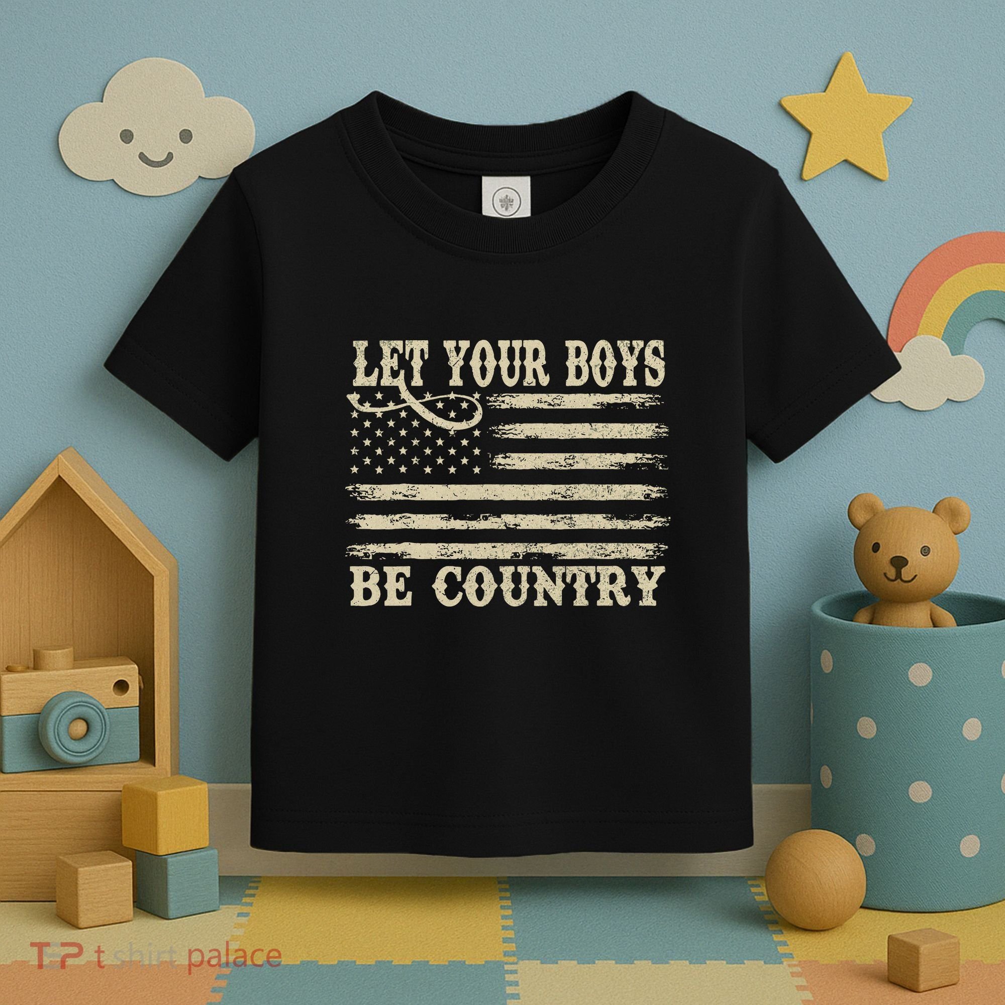 Retro Let Your Boy Be Country Toddler T-Shirt