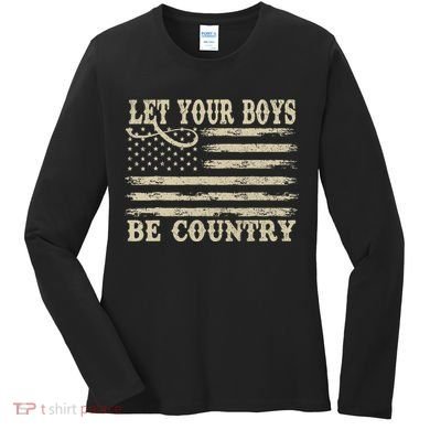 Retro Let Your Boy Be Country Women's Long Sleeve Shirt
