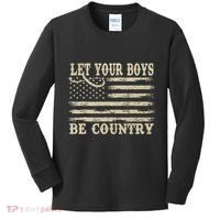 Retro Let Your Boy Be Country Kids Long Sleeve Shirt thumb 0