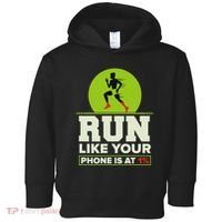 Run Like Your Phone 1 Cross Country Xc Toddler Hoodie thumb 0