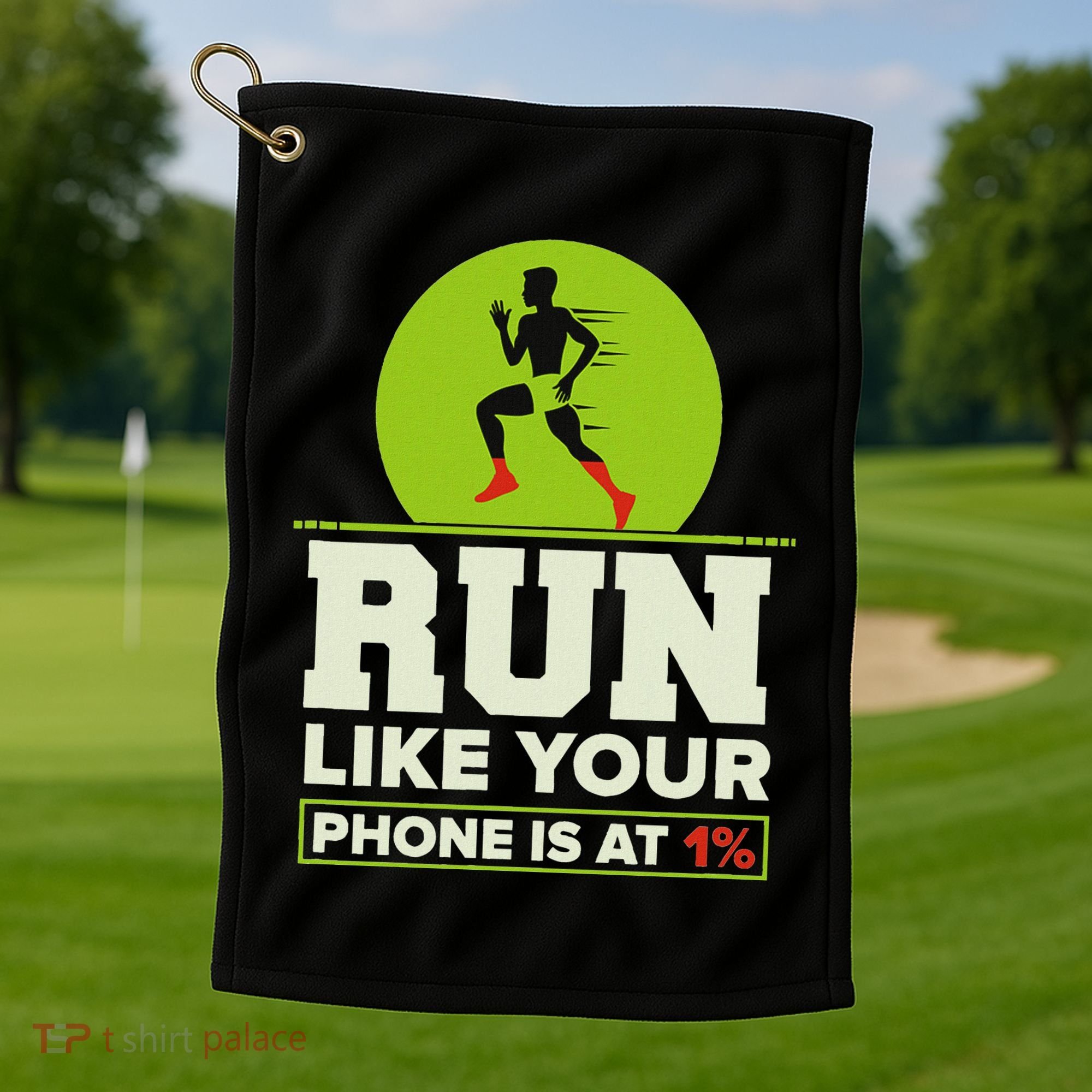 Run Like Your Phone 1 Cross Country Xc Golf Towel