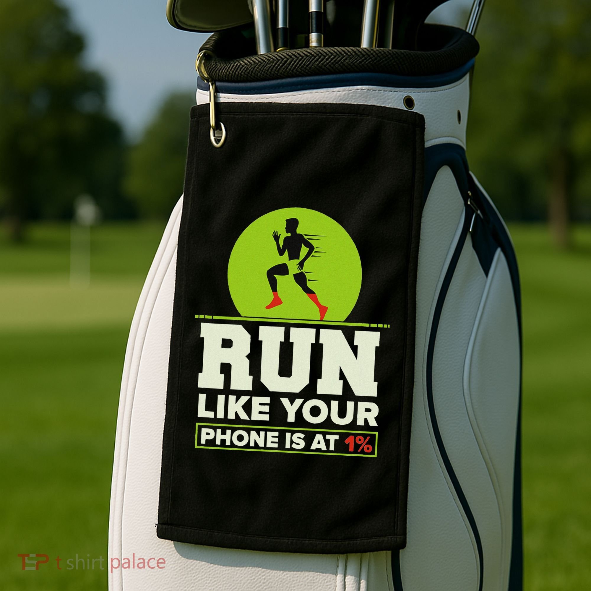 Run Like Your Phone 1 Cross Country Xc Golf Towel