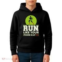 Run Like Your Phone 1 Cross Country Xc Kids Hoodie thumb 4