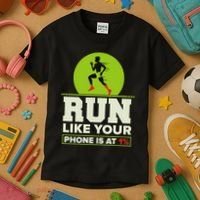 Run Like Your Phone 1 Cross Country Xc Kids T-Shirt thumb 3