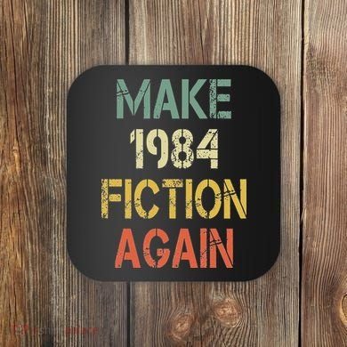 Retro Make 1984 Fiction Again Coaster