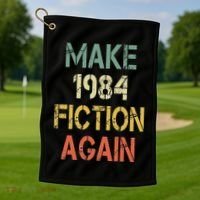 Retro Make 1984 Fiction Again Golf Towel thumb 1