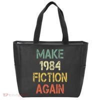 Retro Make 1984 Fiction Again Tote Bag thumb 0