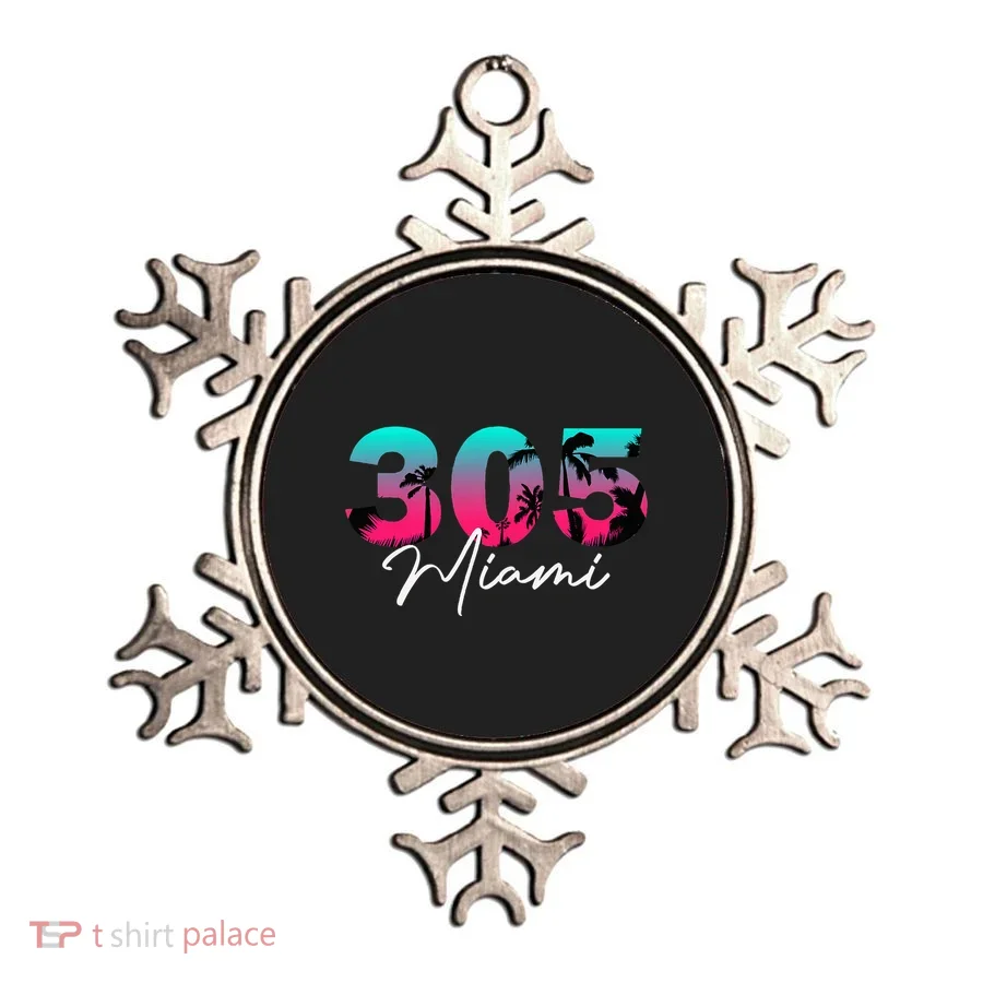 Retro Miami 305 Flamingo Colors Ornament