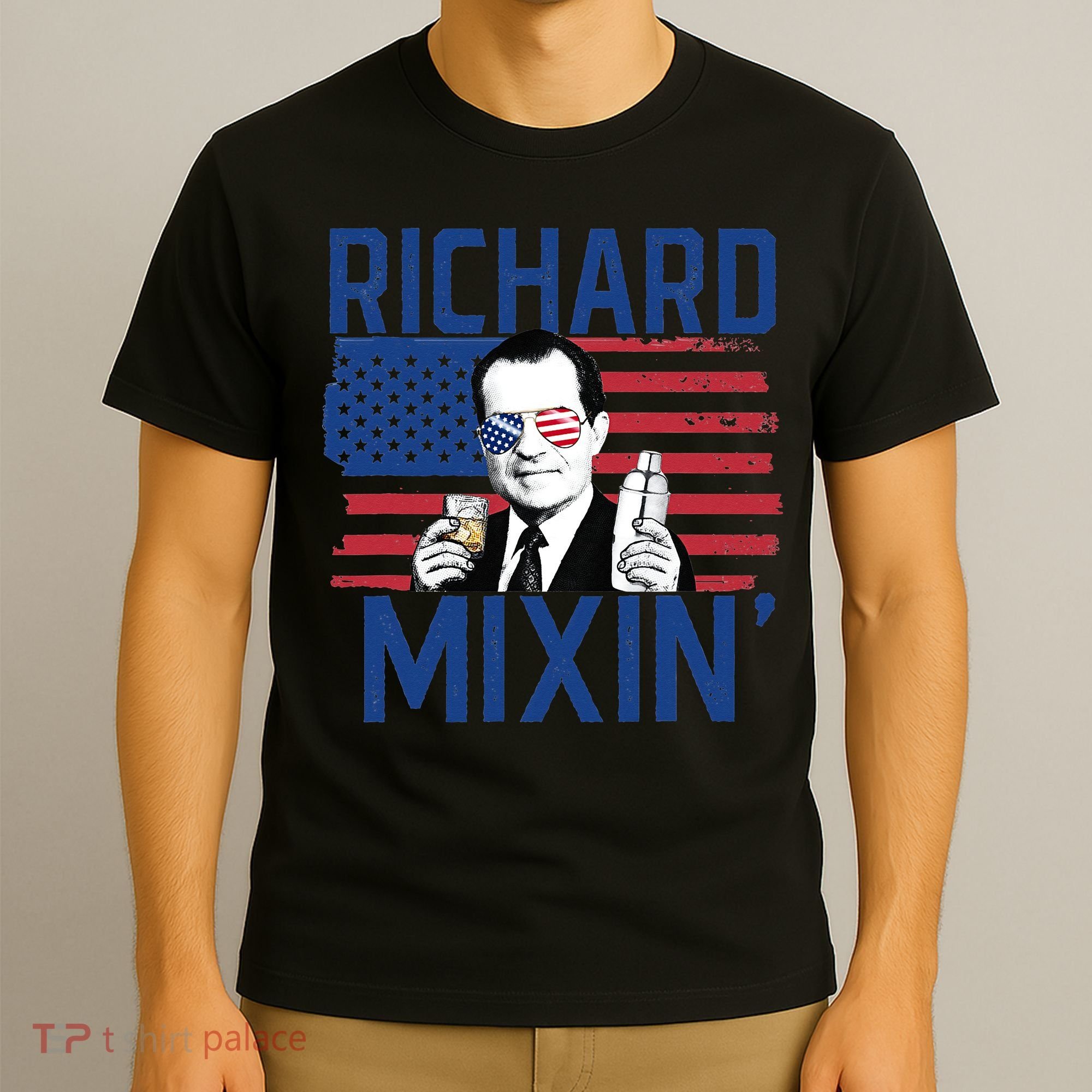 Richard Mixin' 4th Of July Funny Drinking President Nixon T-Shirt