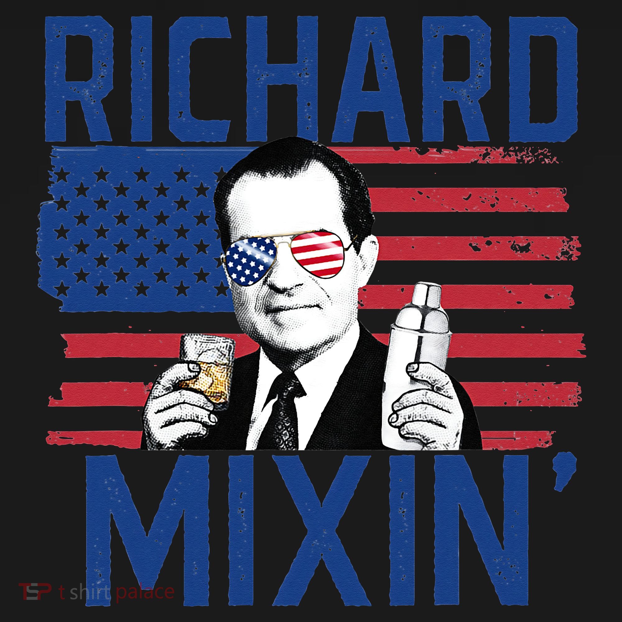 Richard Mixin' 4th Of July Funny Drinking President Nixon T-Shirt