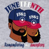 Remembering My Ancestors Juneteenth flag blue red white Women's Sweatshirt thumb 2