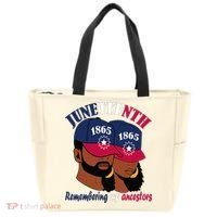 Remembering My Ancestors Juneteenth flag blue red white Tote Bag thumb 0