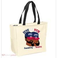 Remembering My Ancestors Juneteenth flag blue red white Tote Bag thumb 2