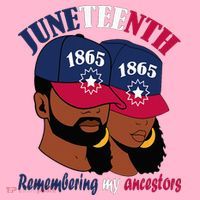 Remembering My Ancestors Juneteenth flag blue red white Coaster thumb 2