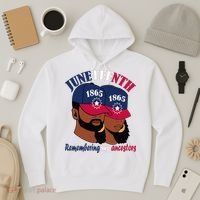 Remembering My Ancestors Juneteenth flag blue red white Hoodie thumb 3