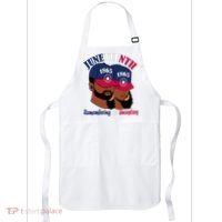 Remembering My Ancestors Juneteenth flag blue red white Apron thumb 0