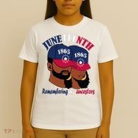Remembering My Ancestors Juneteenth flag blue red white T-Shirt thumb 4