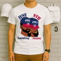 Remembering My Ancestors Juneteenth flag blue red white T-Shirt thumb 6