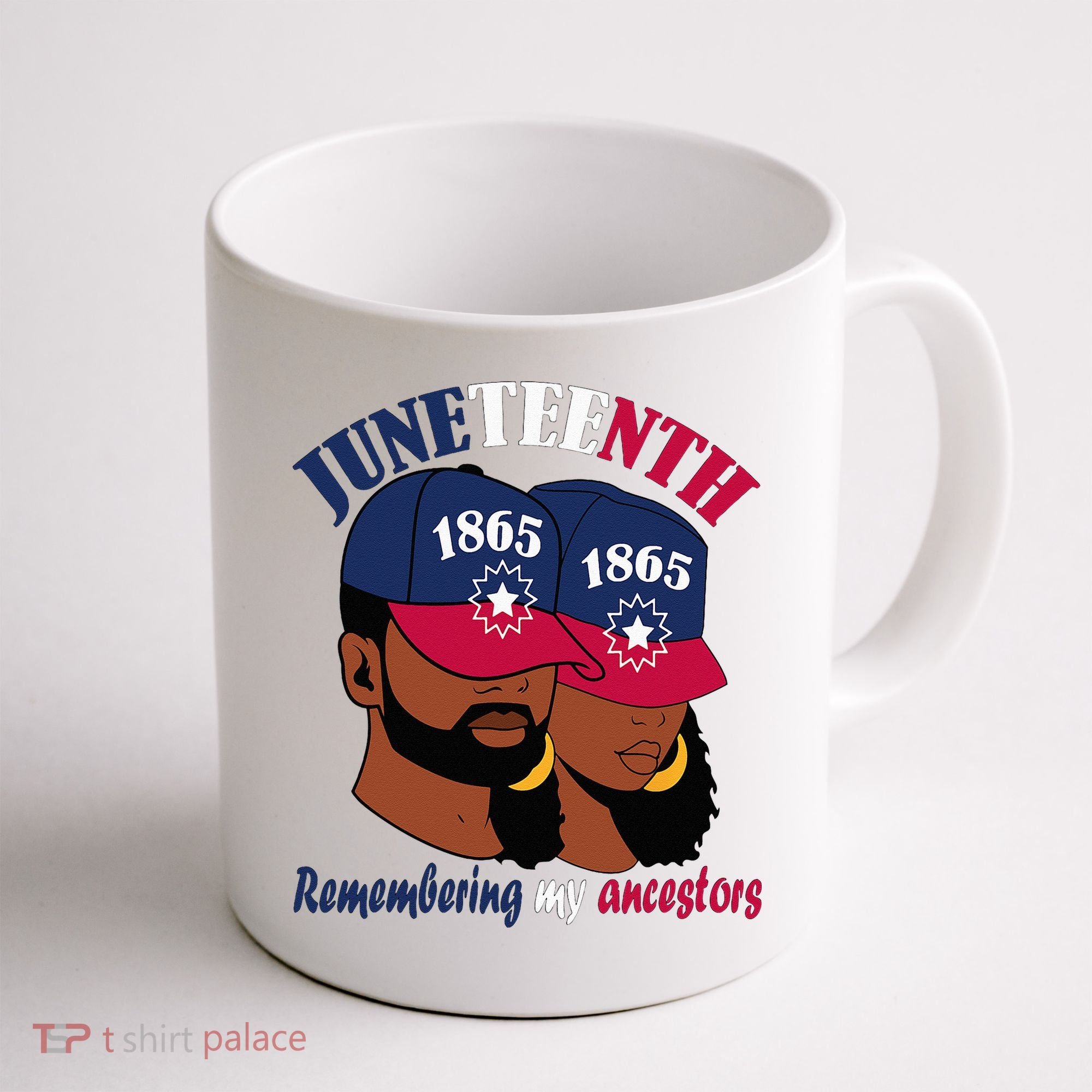 Remembering My Ancestors Juneteenth flag blue red white Coffee Mug