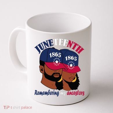 Remembering My Ancestors Juneteenth flag blue red white Coffee Mug