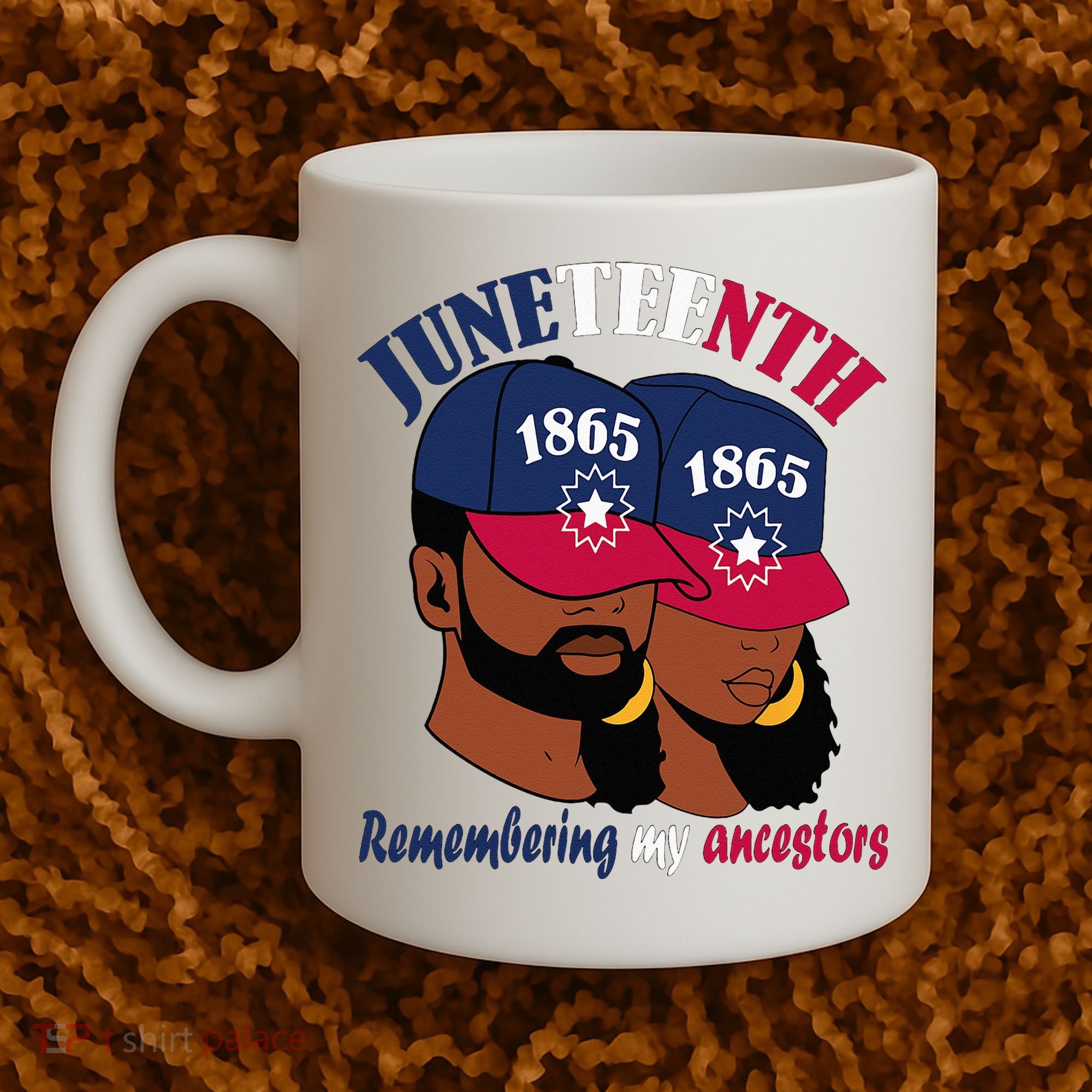 Remembering My Ancestors Juneteenth flag blue red white Coffee Mug