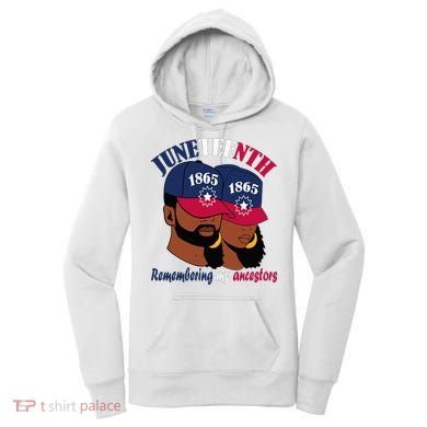 Remembering My Ancestors Juneteenth flag blue red white Women's Hoodie