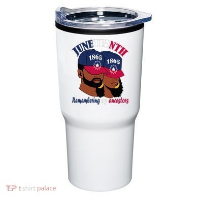 Remembering My Ancestors Juneteenth flag blue red white Tumbler