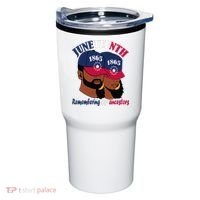 Remembering My Ancestors Juneteenth flag blue red white Tumbler thumb 0