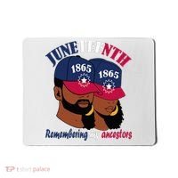 Remembering My Ancestors Juneteenth flag blue red white Mousepad thumb 0