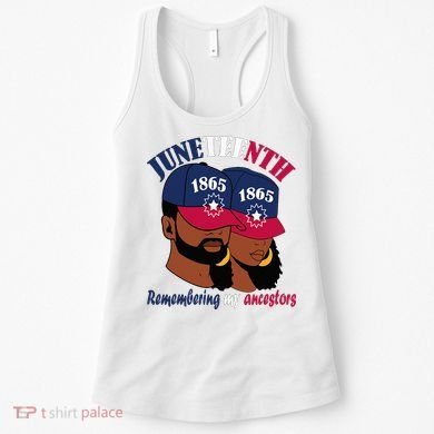 Remembering My Ancestors Juneteenth flag blue red white Women's Tank Top