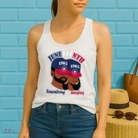 Remembering My Ancestors Juneteenth flag blue red white Women's Tank Top thumb 2