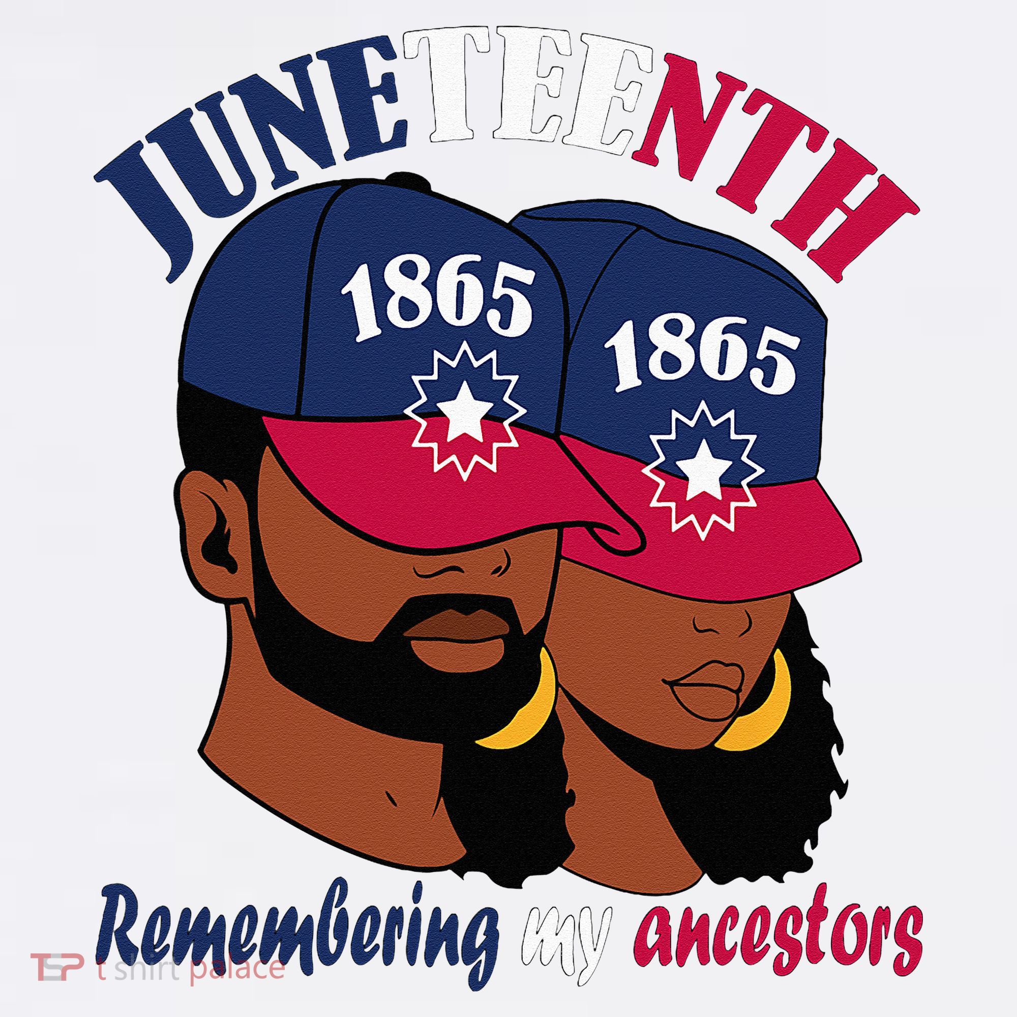 Remembering My Ancestors Juneteenth flag blue red white Women's Tank Top