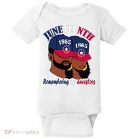 Remembering My Ancestors Juneteenth flag blue red white Baby Bodysuit thumb 0