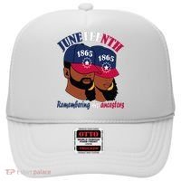 Remembering My Ancestors Juneteenth flag blue red white Hat thumb 0
