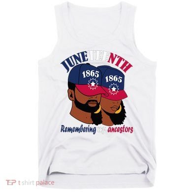 Remembering My Ancestors Juneteenth flag blue red white Tank Top