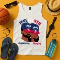 Remembering My Ancestors Juneteenth flag blue red white Tank Top thumb 4