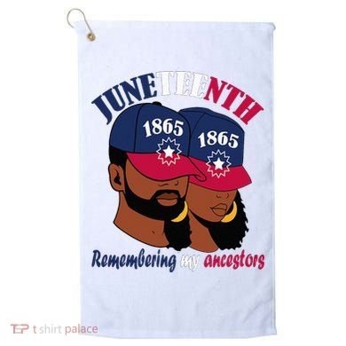 Remembering My Ancestors Juneteenth flag blue red white Golf Towel