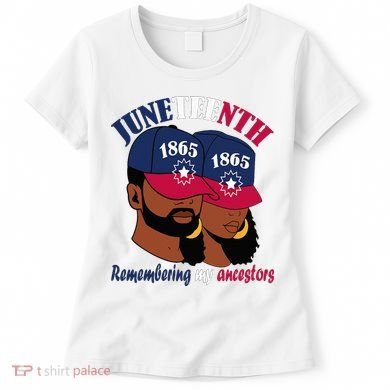 Remembering My Ancestors Juneteenth flag blue red white Women's T-Shirt